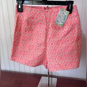 NWT - Patterned Pink/Nude High Waisted Shorts